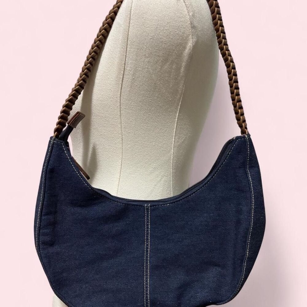 Xhilaration Y2K Denim Whipstitch Hobo Bag